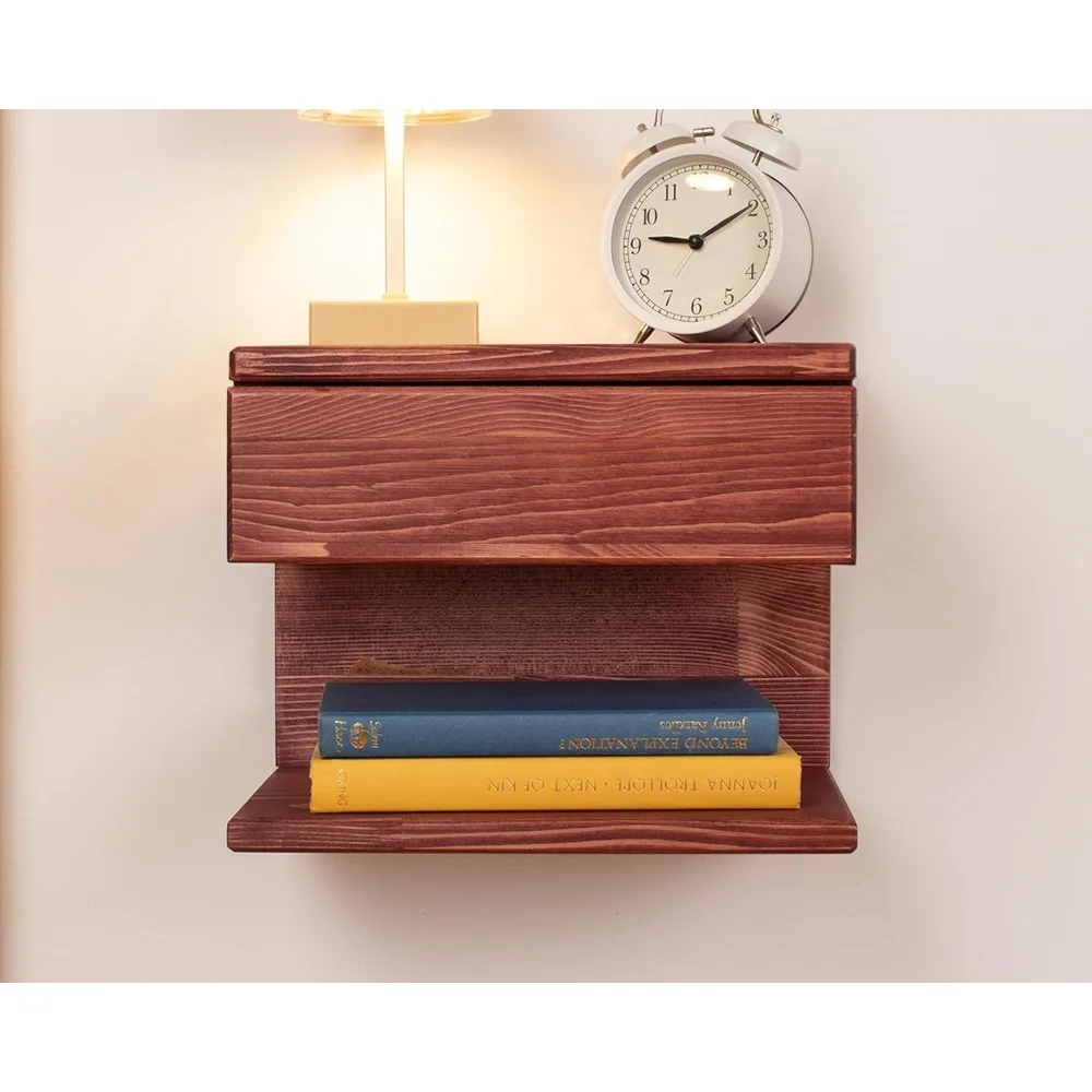 منضدة خشبية عائمة معاصرة مع درج تخزين وميزات طاولة مميزة