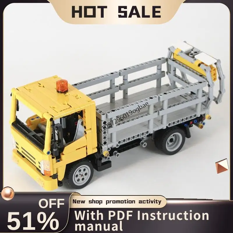 

New 844Pcs Moc City Engineering Series Npr Stake Truck Model Diy Creative Ideas Kids Toy Birthday Gift Technology Blocks Moc