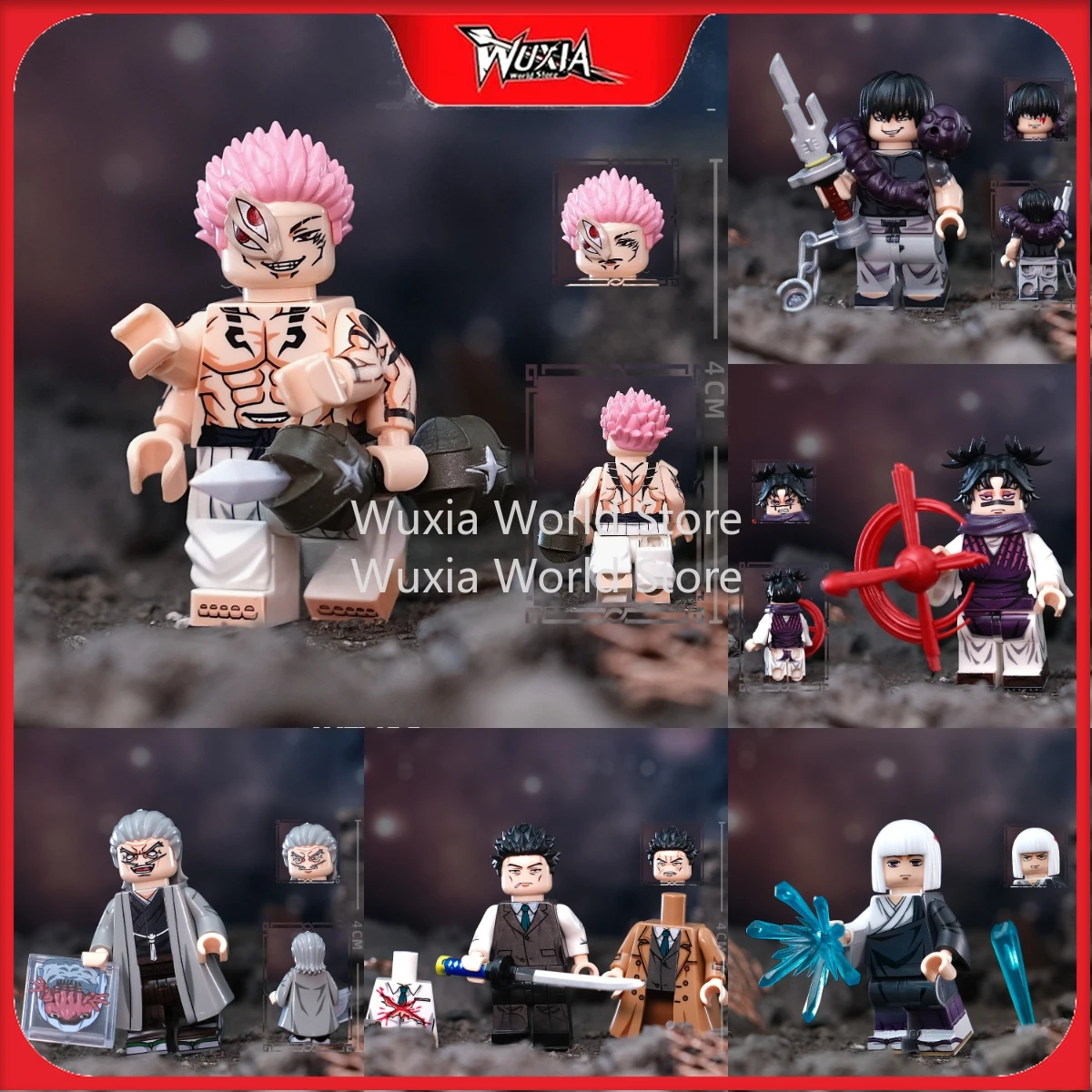 

Новая 4-сантиметровая фигурка по аниме Jujutsu Kaisen, мини-фигурка для сборки, игрушка-конструктор Фушигуро Тодзи для коллекций любителей аниме