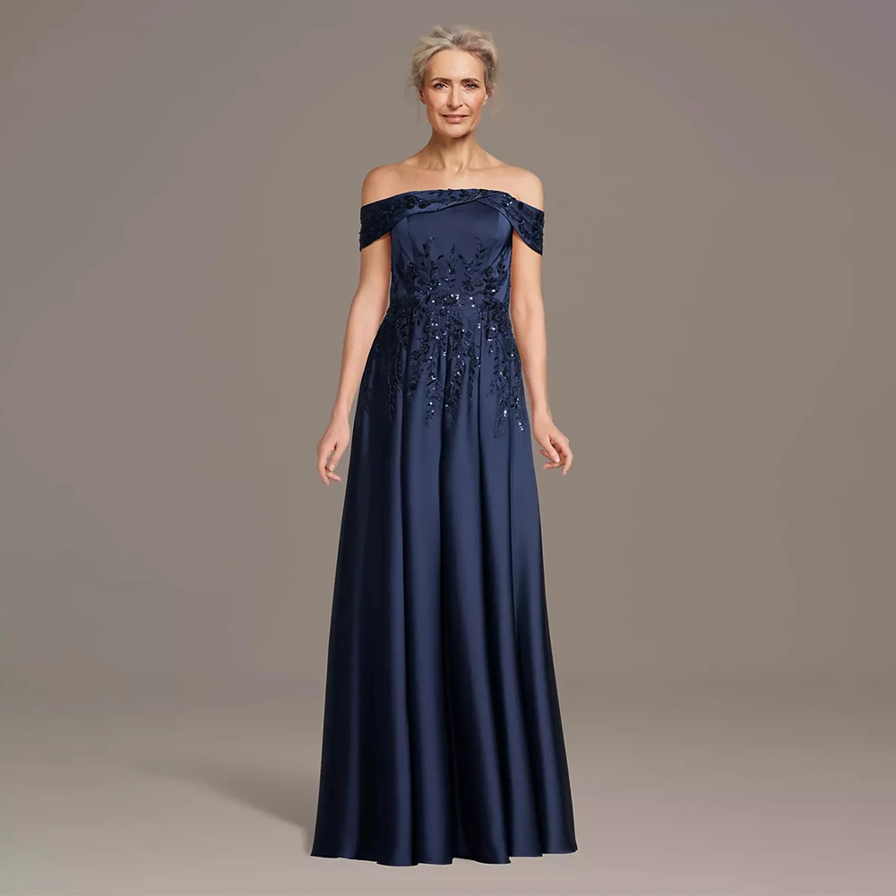 

2026 Mother of the Bride Dresses Elegant Strapless Cap Sleeve Appliques Straight Formal Evening Gown Wedding Guest Mother Dress
