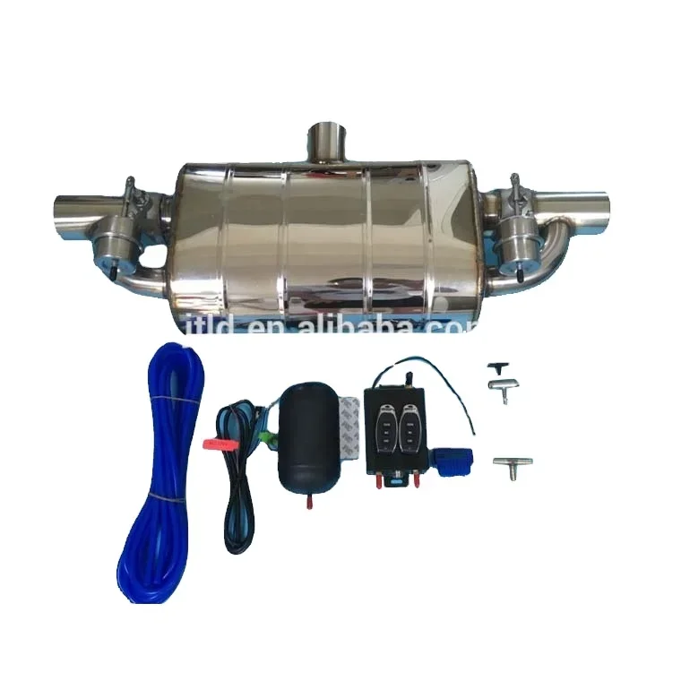 High quality universal valved exhaust dual outlet electric vacuum valve Muffler with remote Control