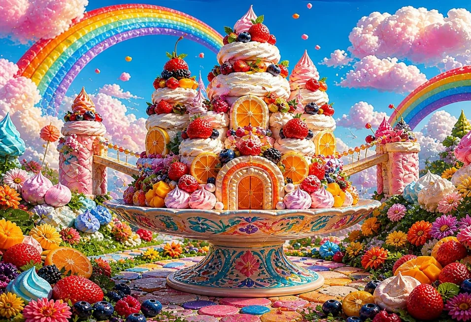 Candy Castle Jigsaw Puzzle 500/1000/1200/2000PCS Whimsical Sweet Cake Castle Colorful Cloud Tabletop Game Decor Present