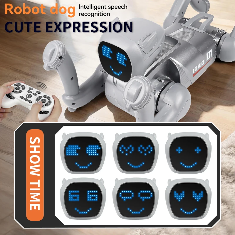Nouveau chien robot télécommandé intelligent, interaction intelligente, reconnaissance vocale, avec mode de programmation