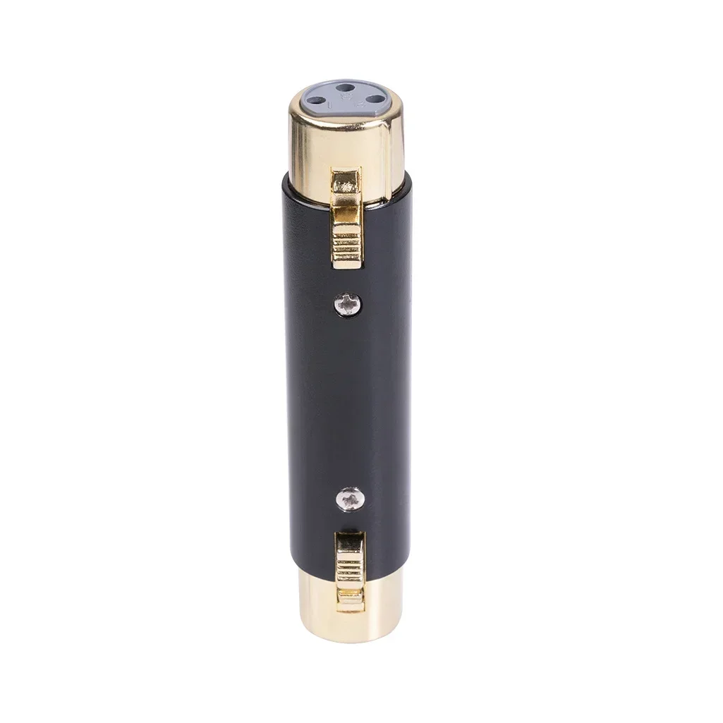 Gold Plated Plug Metal Shell 3-pin XLR Female To XLR Female Cannon Audio Adapter