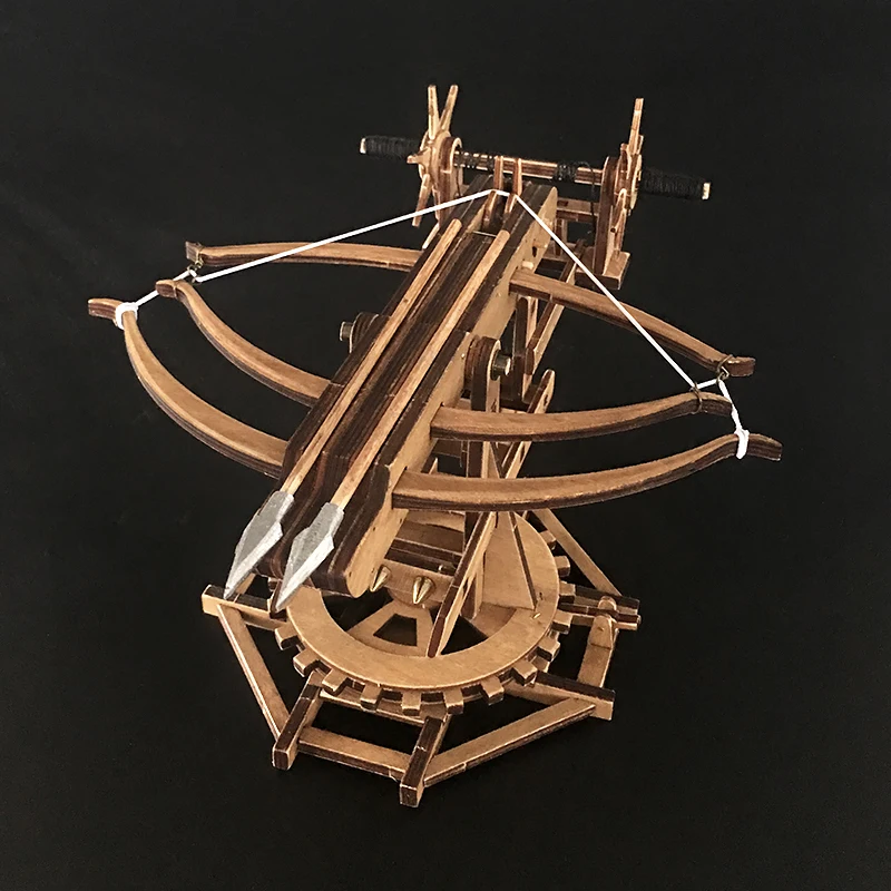 Godbow ancient chariot model, Warring States period retro handmade wooden decorative item, boy stress-relieving toy, gift