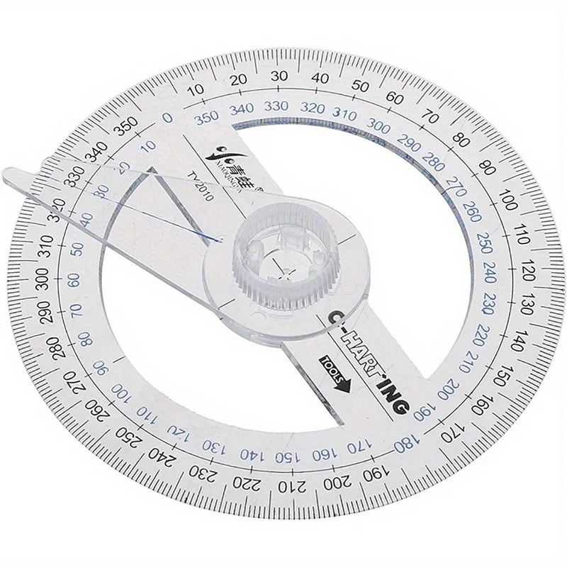 2 pz 360 ° protactor plastica matematica trasparente righello strumenti di disegno cerchio Winkelmesser