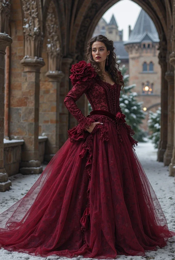 Винтажное викторианское платье для выпускного вечера, бордовое кружевное тюлевое длинное вечернее платье принцессы с карманами и оборками, индивидуальное платье Vestidos De Novia