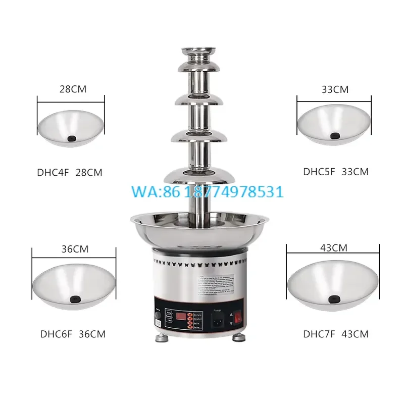 Wmwmnu for GZKITCHEN 7 Layer Stainless Steel Chocolate Fountain New Condition Cooking Appliance for Flour Mill