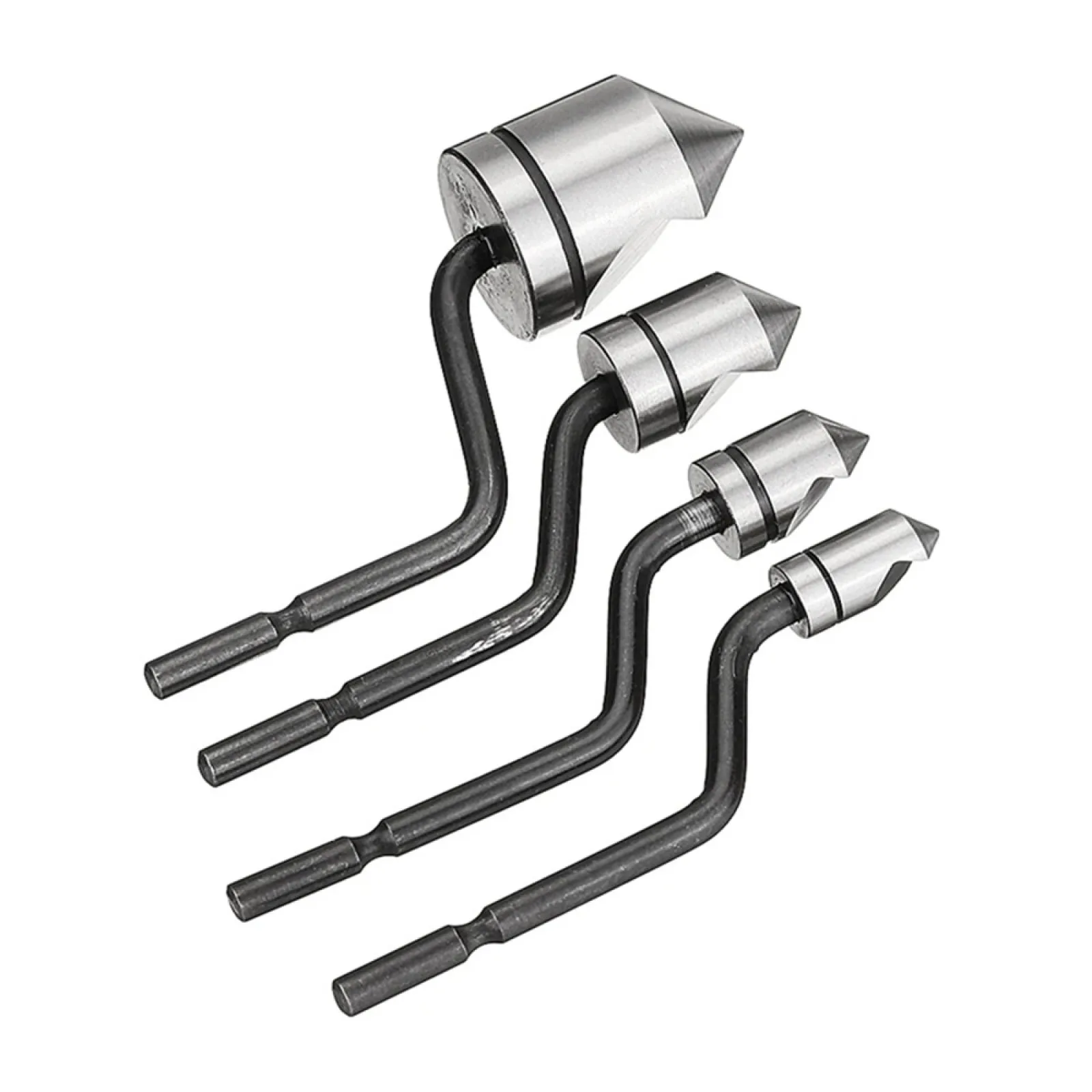 90 Degree Chamfering Cutter Deburring Tool M2 High Speed Steel Hand Held Countersink Edge Trimming Bit Set