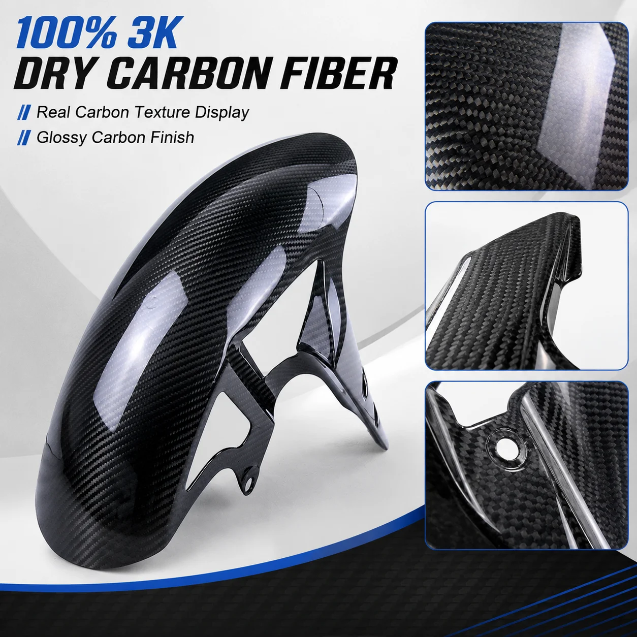 Fairing Kits 100% 3K Dry Carbon Front Fender Side Panel Tail Cover for Yamaha YZF R6 2017 2018 2019 2020 2021 2022 2023 2024 view 3