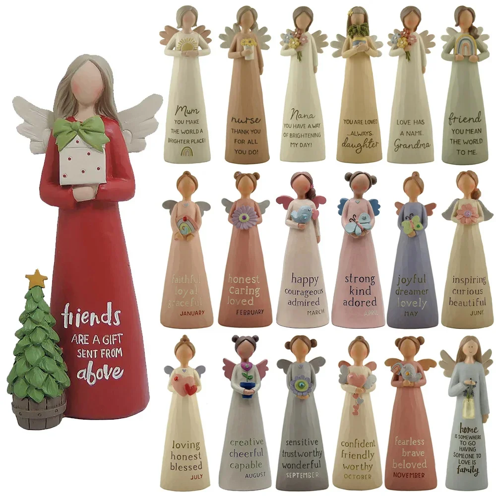 

Resin Fairy Love Heart Angel Statue Celebrate Mom Friendship Desktop Ornaments Room Home Decor Valentines Day Gift Family Gift
