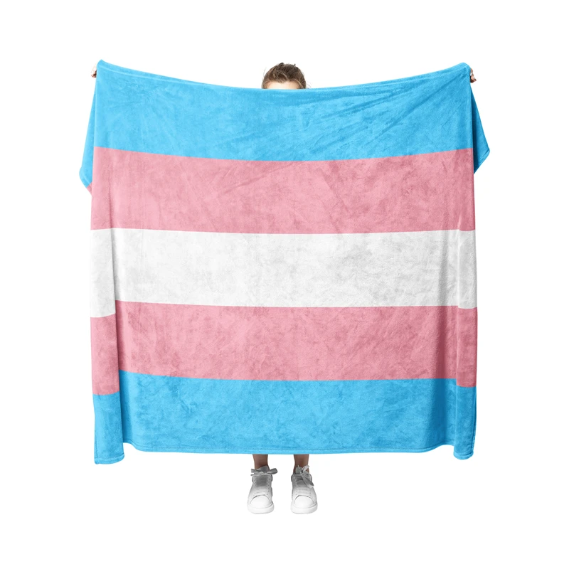 Aertemisi Transgender Pride Flag Rainbow LGBT Pet Blanket for Small Medium Large Dog Cat Puppy Kitten Couch Sofa Bed