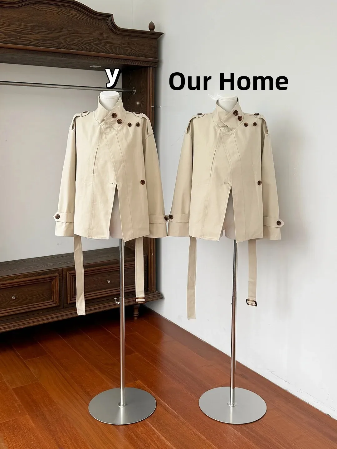September Five Paris October Rylee Cotton Autumn Design Short Stand Collar Windbreaker High-End Loose Outerwear for Women