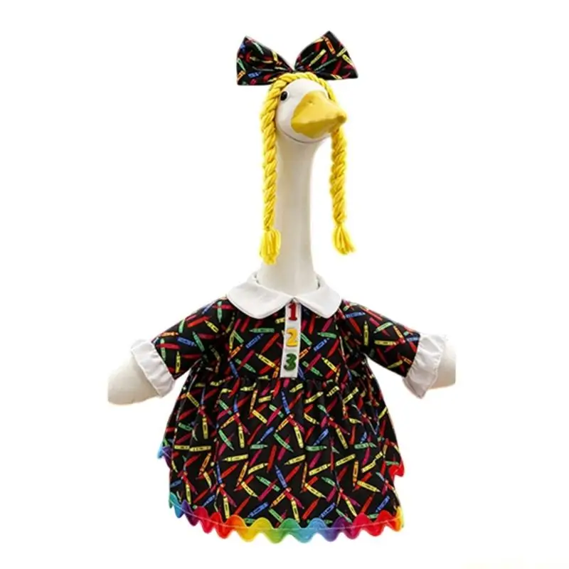 QX2E Back To School Day Outfit For Geese Celebrate Important Instances Fashion Funny Uniform With Cap Outdoor Display