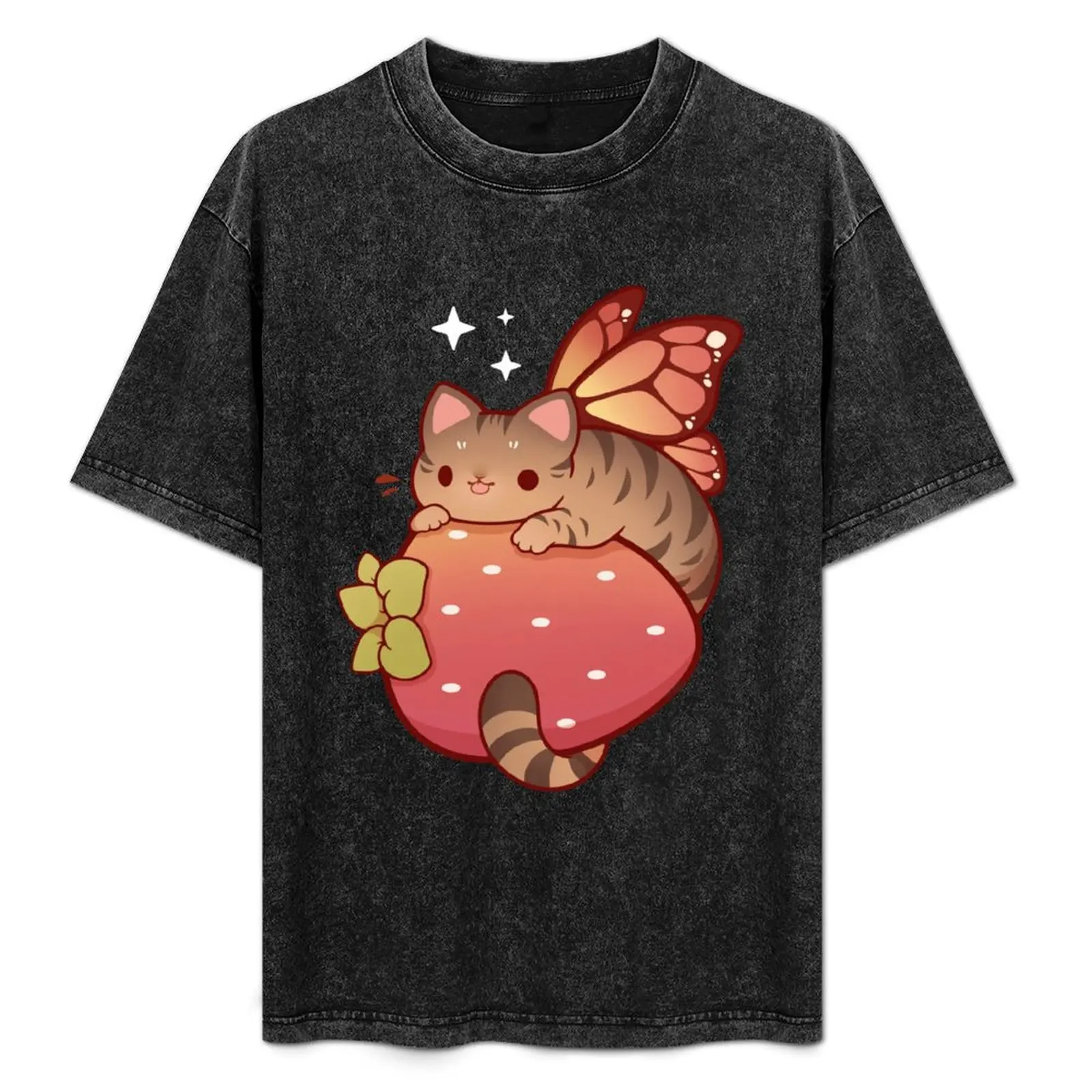 

Tabby fairy cat with strawberry T-Shirt Blouse cheap stuff compression shirt men