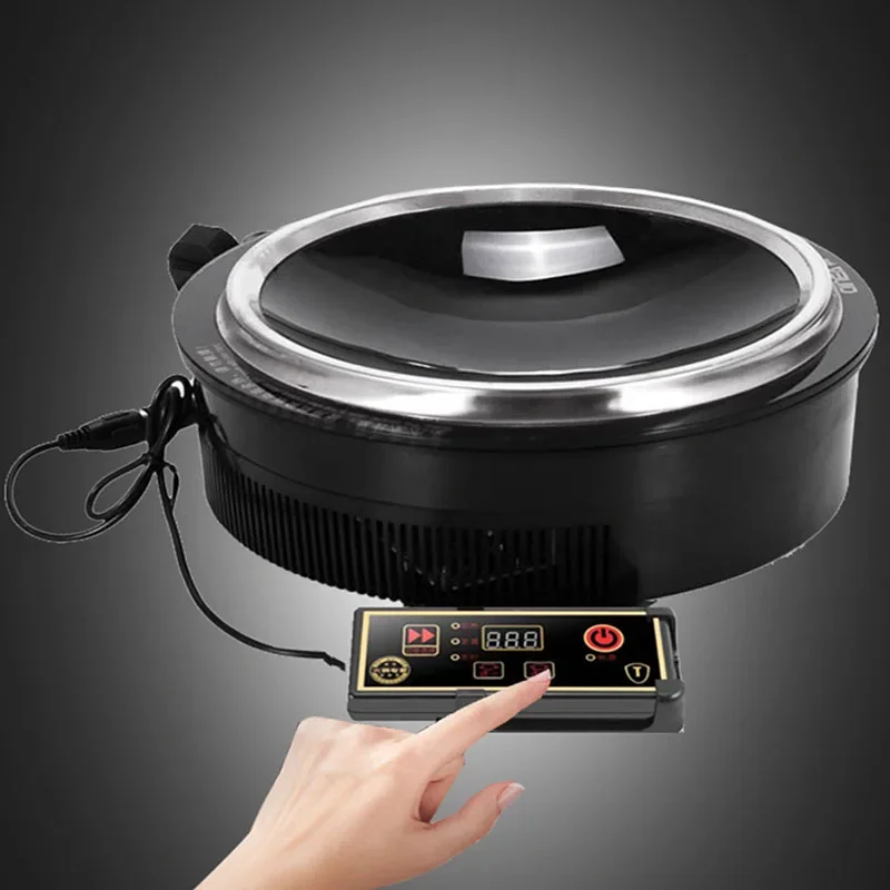 Round concave ground pot chicken induction cooker firewood turkey stove iron pot stew concave embedded battery stove