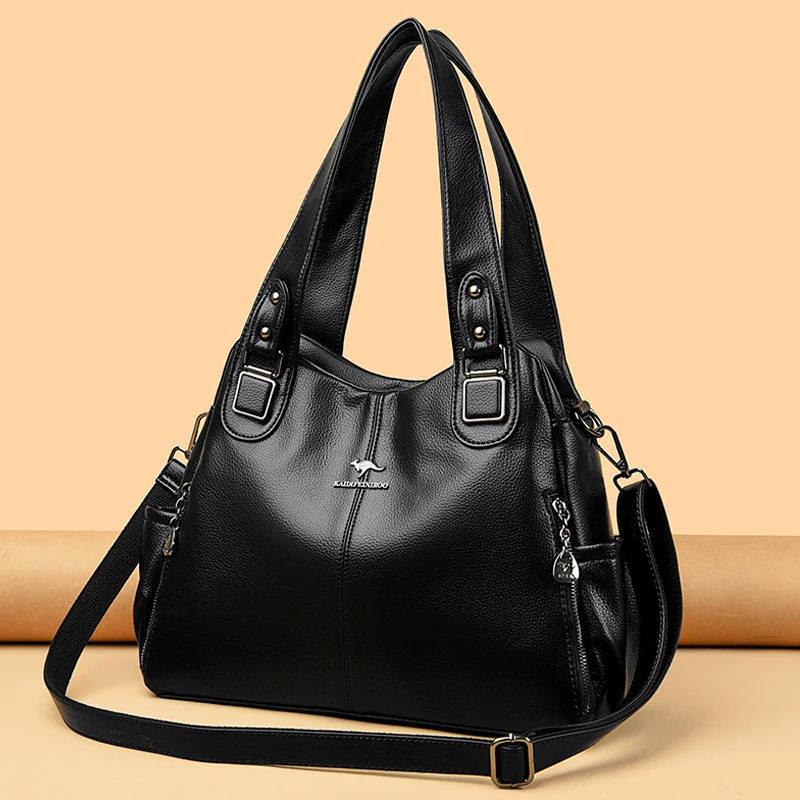 Torebki z prawdziwej miękkiej skóry dla kobiet Vintage Torba na ramię Luksusowe designerskie damskie torebki o dużej pojemności Sac A Main