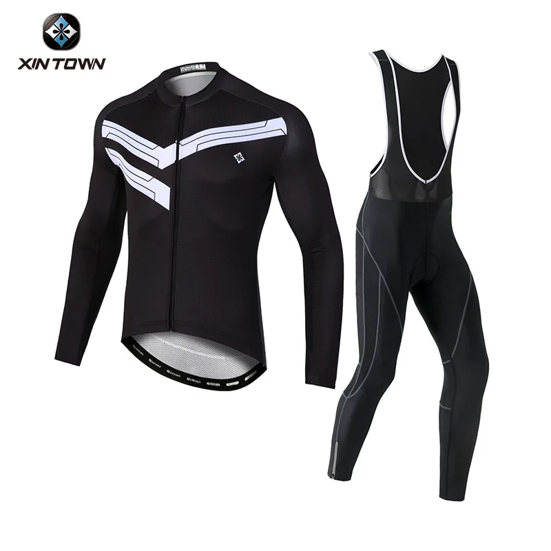 Cycling Jumper Long Sleeve Set Men Men's Suit Clothes Bicycle Clothing Pants Shirt Road Bike Outfit Bib Autumn Man Maillot Sleve