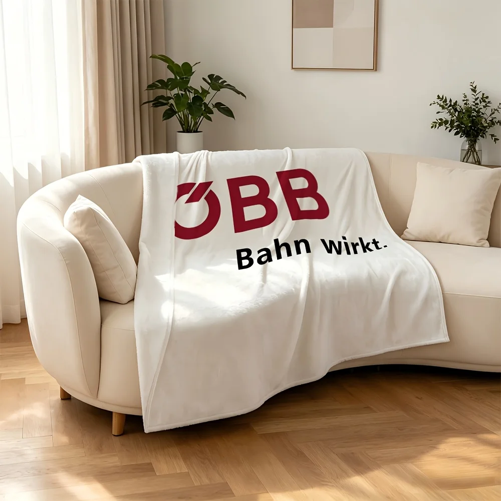 Austria ÖBB Train Theme Blanket Throw 150x200cm Cozy Railway Sofa Living Room Decor Gift Blanket