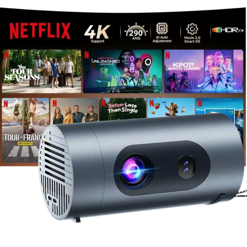 Projector, ultra high definition 4k home outdoor portable projector, mobile phone wireless projector