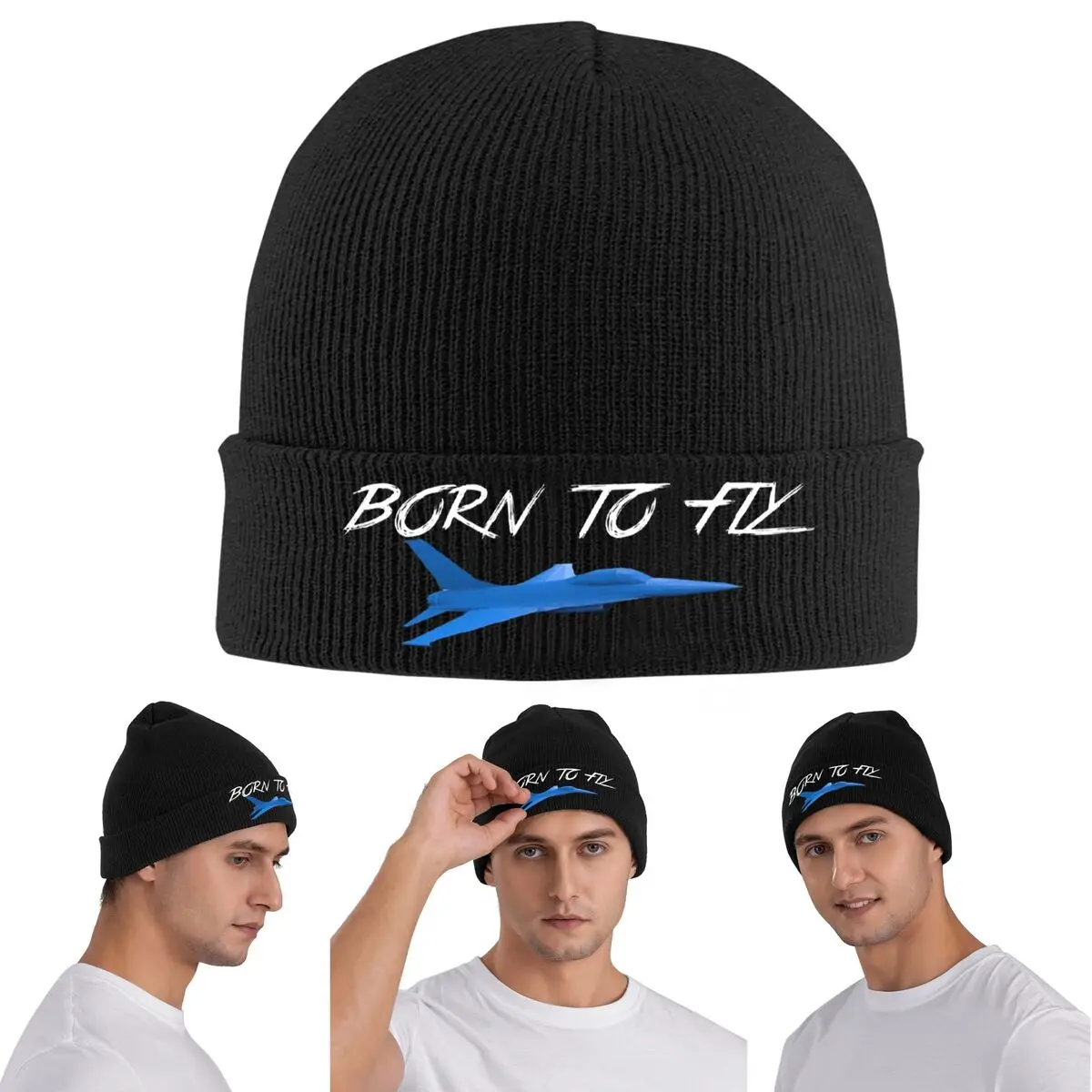 

Born To Fly Flight Pilot Aviator Теплая вязаная шапка Зимняя вязаная шапка Skullies Шапочки Хип-хоп Шапки для унисекс