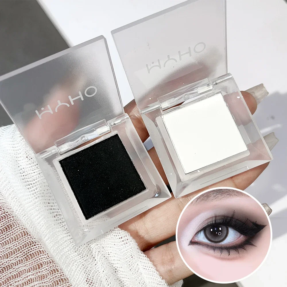 Mat Zwart Wit Oogschaduw Palet Natuurlijke Monochroom Langdurige Fleuren Zijderups Markeerstift Oogschaduw Primer Ogen Make-up