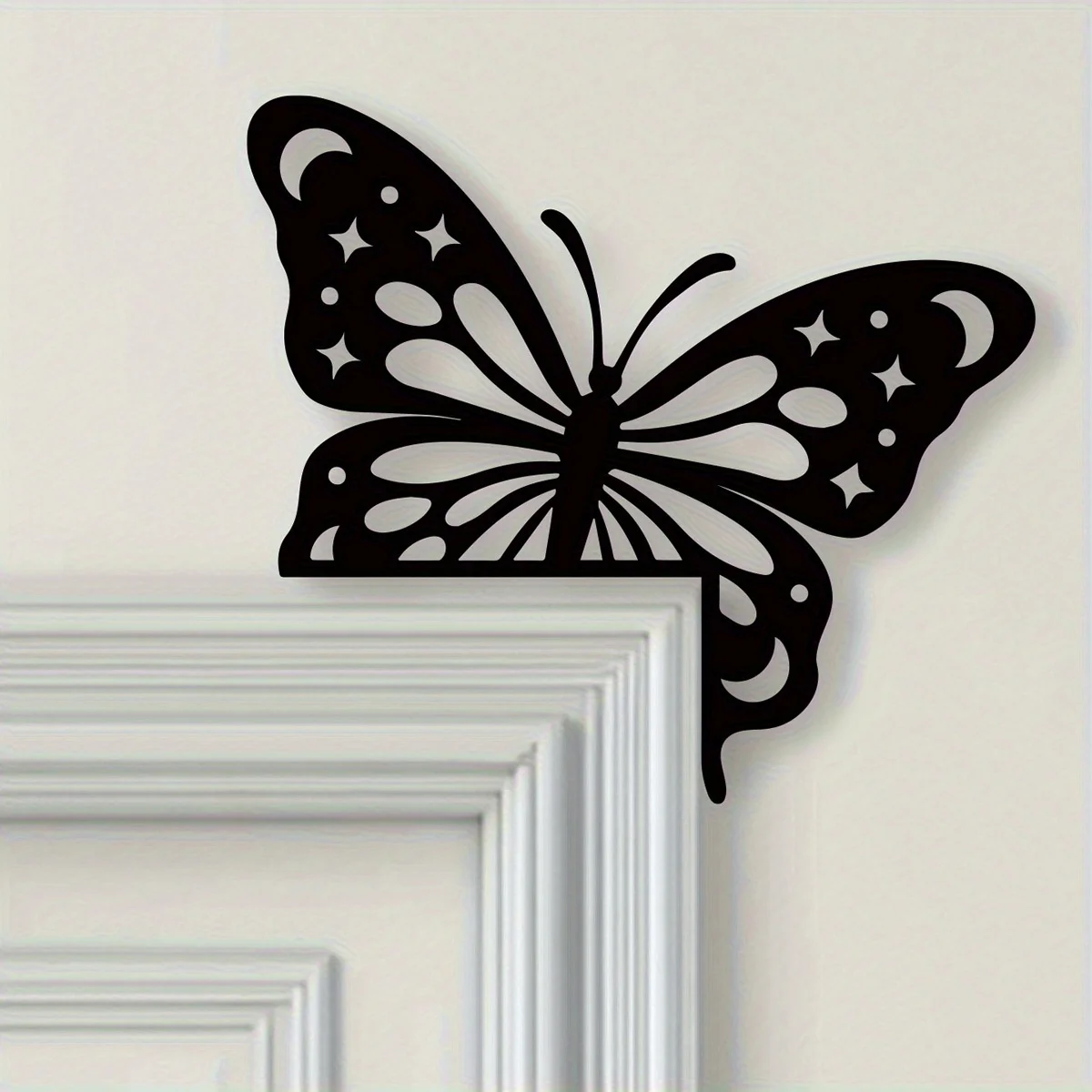 CIFBUY Bohemian Iron Wall Art Black Star Cut Out Decor Frame for Bedroom Living Room Home Accent Easy Install