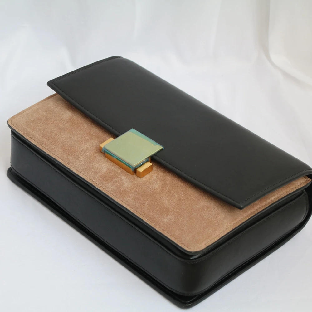 حقيبة كروس من الجلد الطبيعي تقسم للنساء ، حقيبة كتف نسائية من الجلد الحقيقي ، حقيبة هاتف بسيطة من المصمم ، الموضة #3