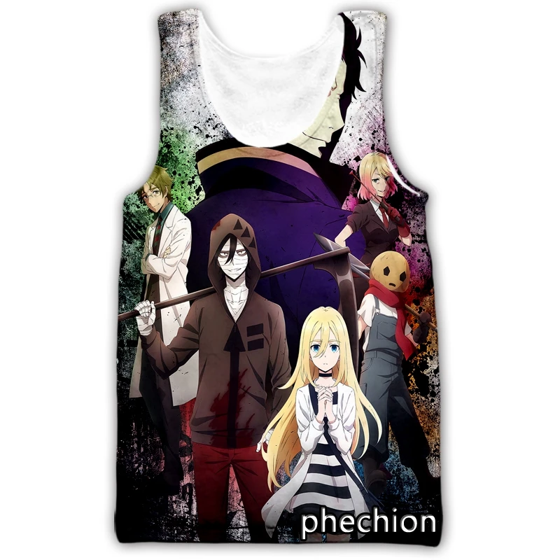 

phechion New Fashion Men/Women Anime Angels of Death 3D Printed Sleeveless Vest Streetwear Men Loose Sporting Tank Tops A14