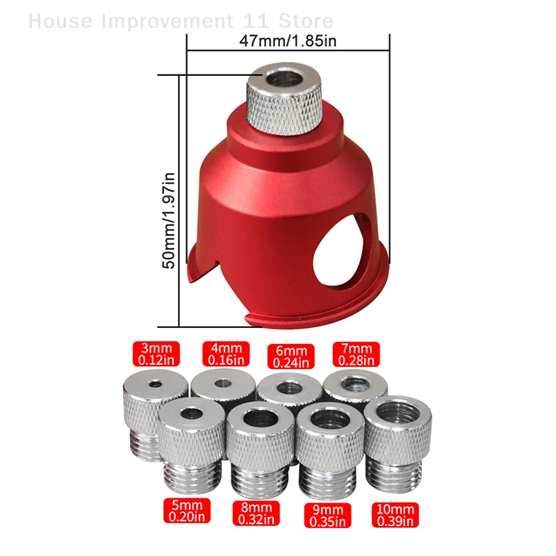 

1 Set Guide Hole Puncher Tool 3-10mm Drill Fixture Pocket Hole Jig Vertical Drill Guide Locator Doweling Jig Positioner