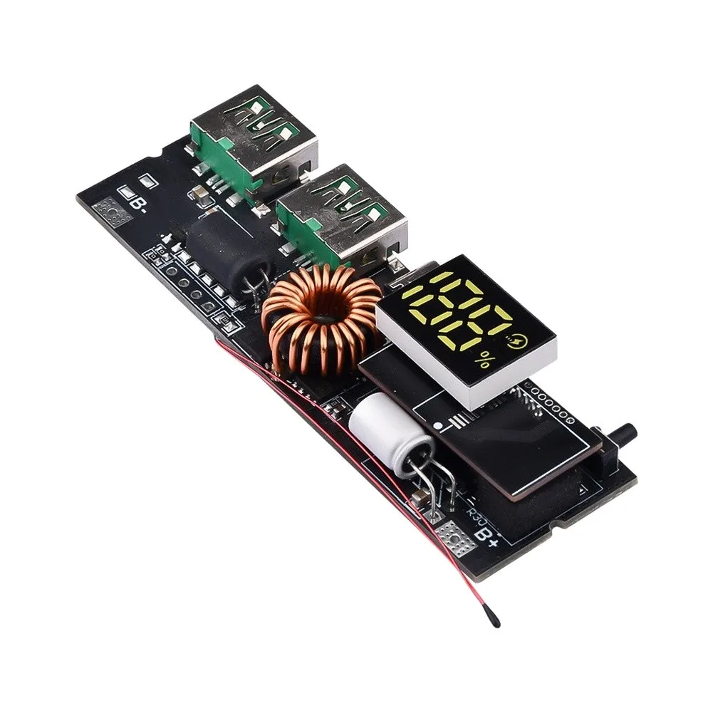 65W PD Power Bank Module Dual USB C Type A Fast Charging PCB Board With Digital Display For DIY Portable For Charger Battery Pac