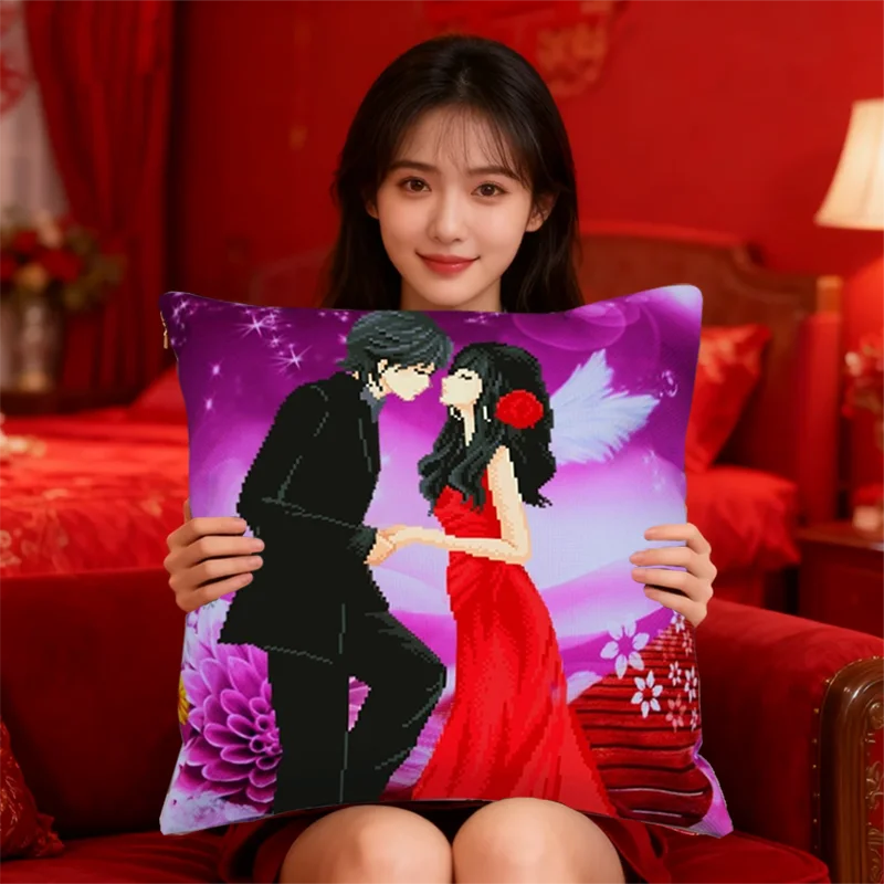 

2026 New Arrivals Diy printed cross stitch pillow kit embroidery needlework sets counted patterns paintings accessories fabric