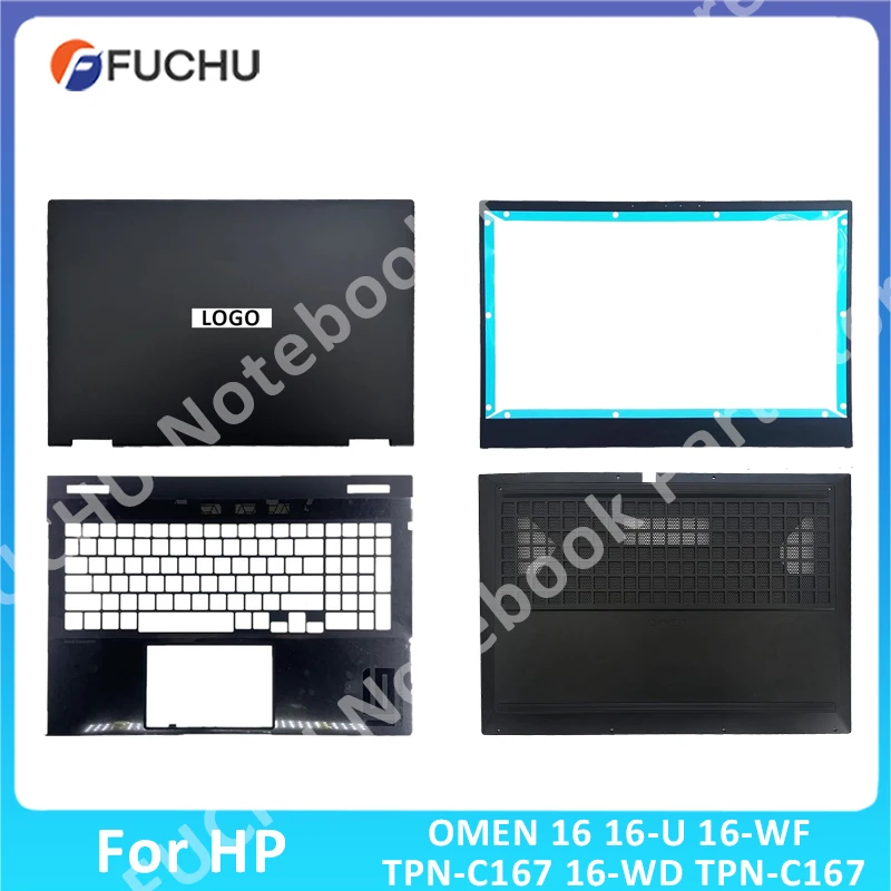 Laptop cases For HP OMEN 16 16-WF 16-U 16-WD TPN-C167 LCD Back Lid Cover/Bezel/Hinges/Palmrest/Bottom AP7IF000110