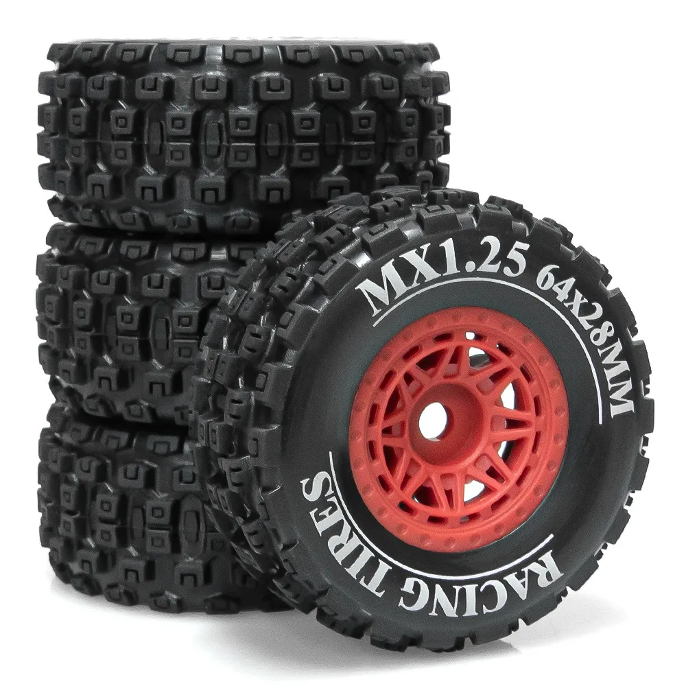 

4pcs 64mm Short Course Truck Sand Tire for 1/14 1/16 1/18 RC Car Arrma MOJAVE GROM RC Car Upgrade Parts Accessories