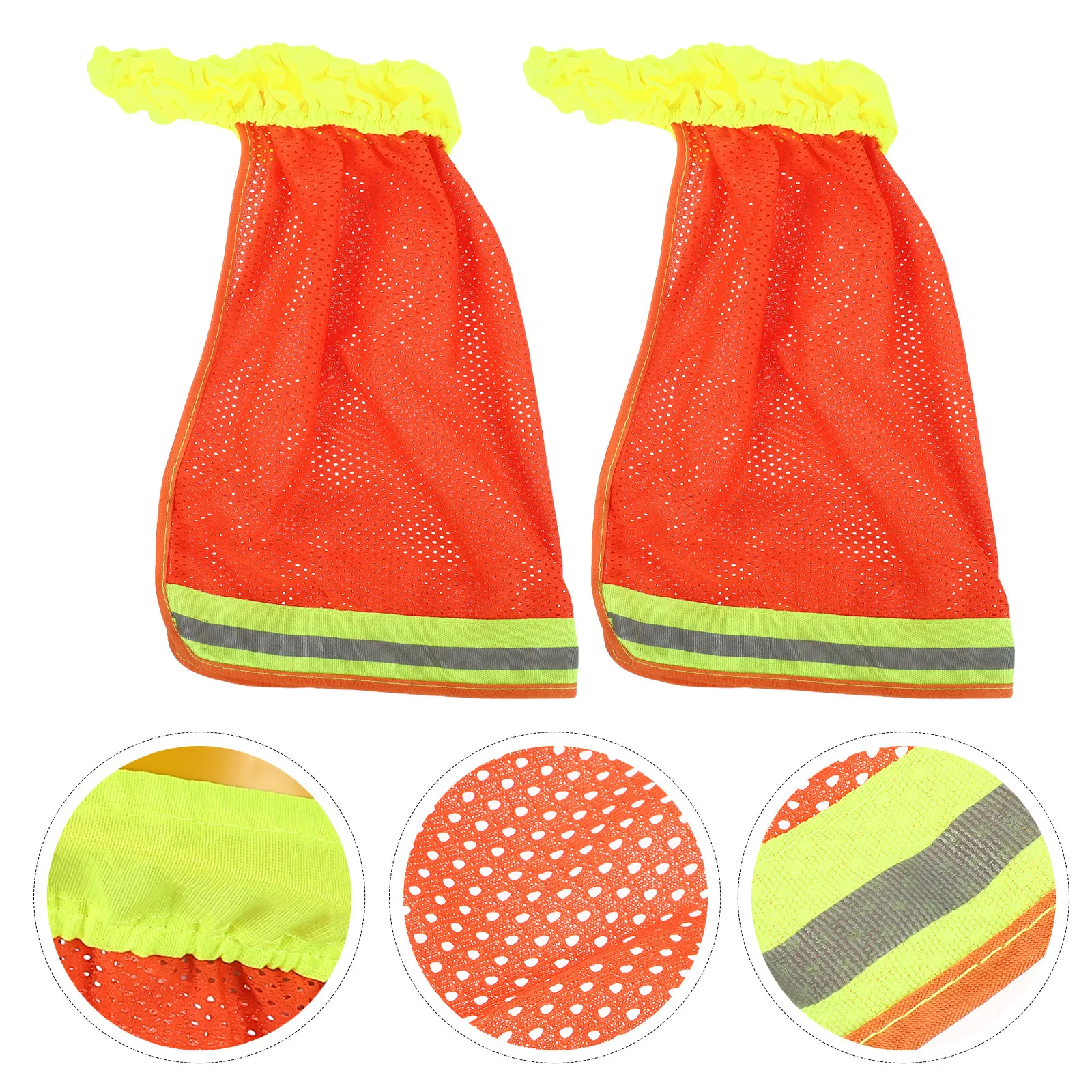 

2 шт. Защитный чехол для каски с отражающими полосами и дышащей сеткой, солнцезащитный козырек для шеи, высокая видимость, для строительных работ