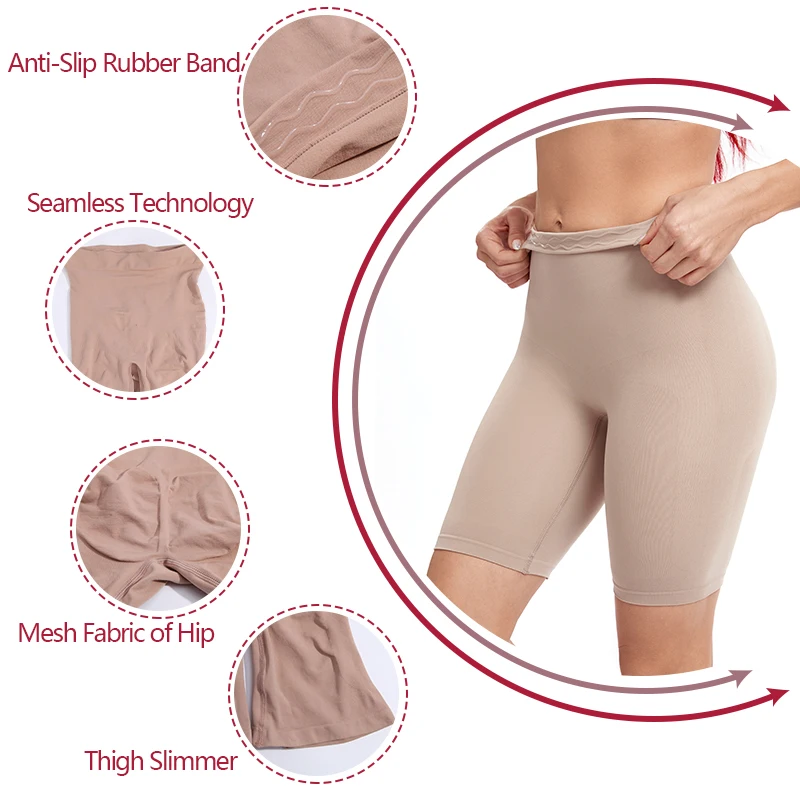 High Waist Seamless Butt Lifter Shorts Women Shapewear Tummy Control Body Shaper Slimming Underwear Sculpting Mid Thigh Panties