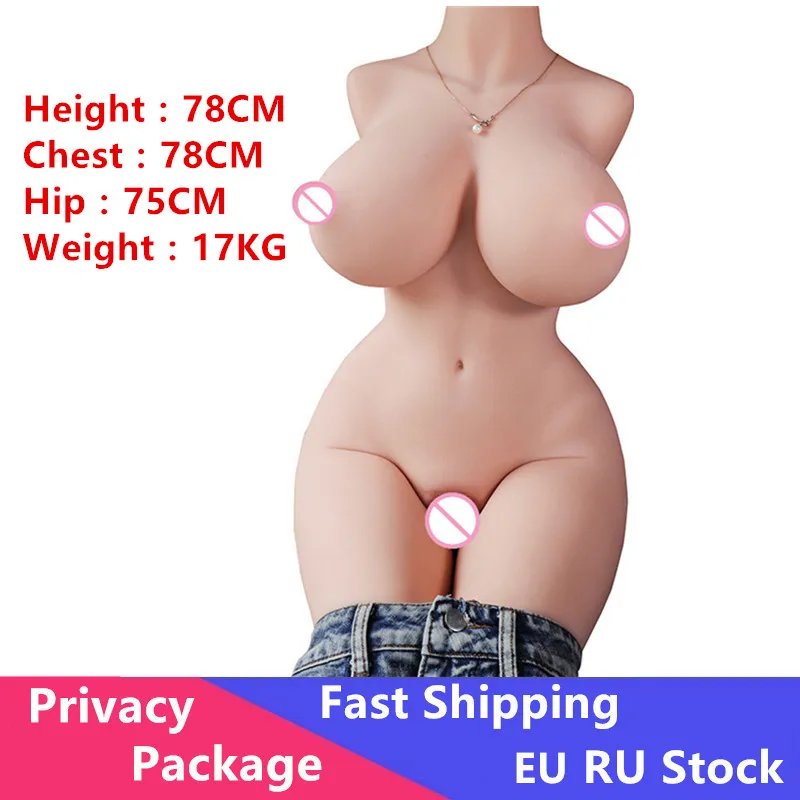 17KG TPE Half Body Sex Dolls Torso Realistic Sex Doll Vagina Big Breast Sexy Tits Fat Ass Adult Erotic Products Sex Toys For Men