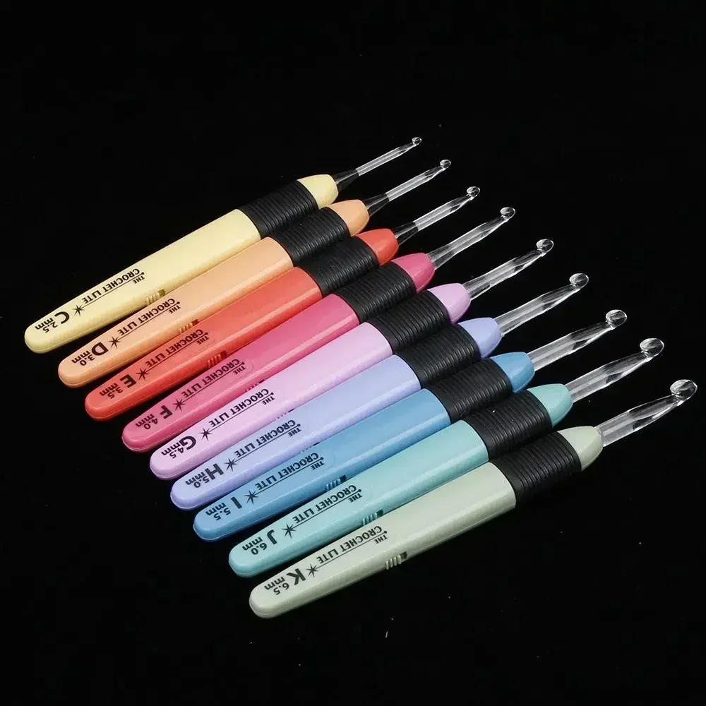 1pc Led Light Crochet Hooks Set Light Up Knitting Needles Weave Sewing Tools Craft Weaving Accessories DIY Crochet Hook Case