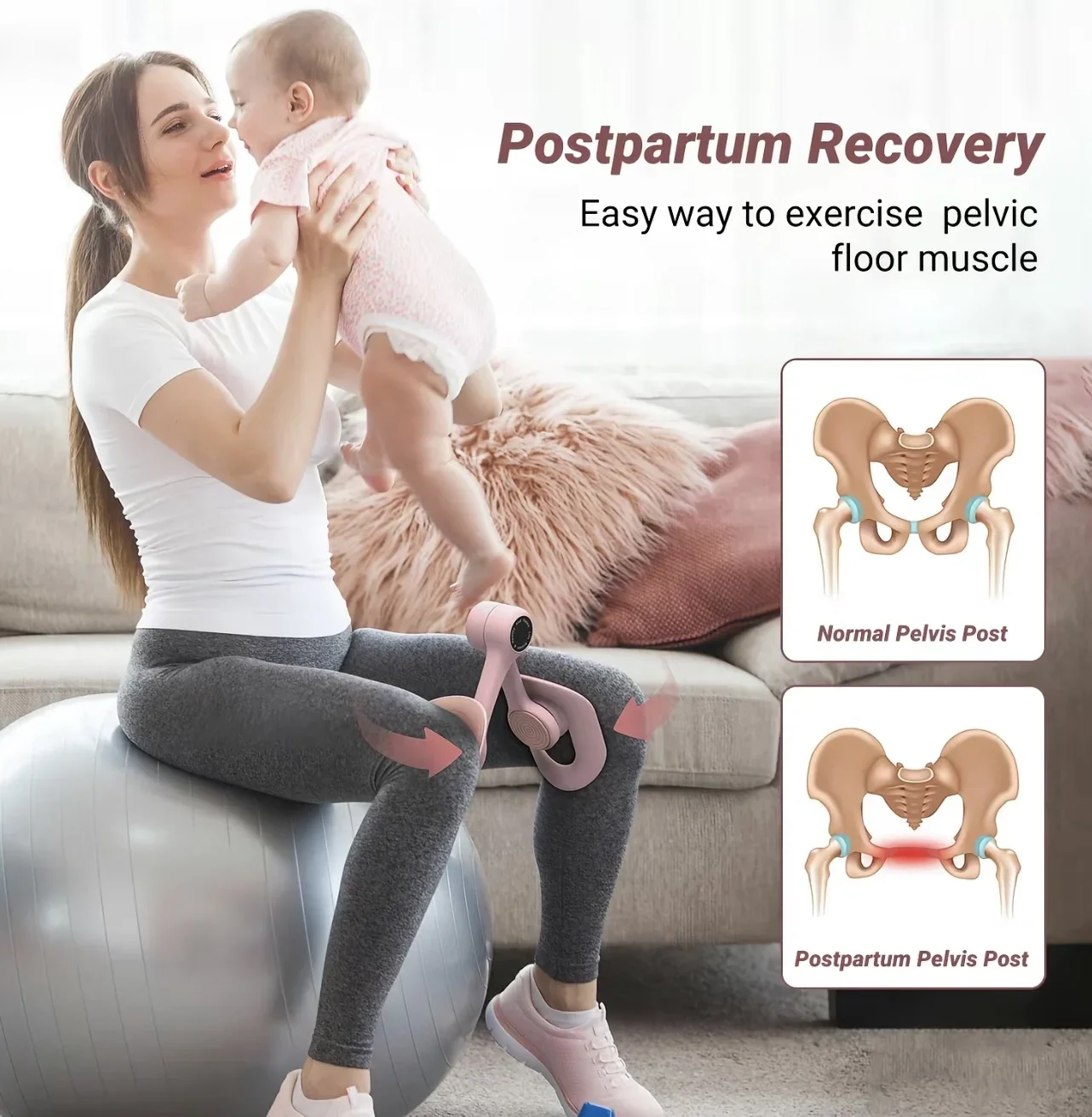 Non-Slip Comfortable Pelvic Floor Muscle Trainer Thigh Exerciser Leg Trainer For Postpartum Recovery Leg & Butt Training