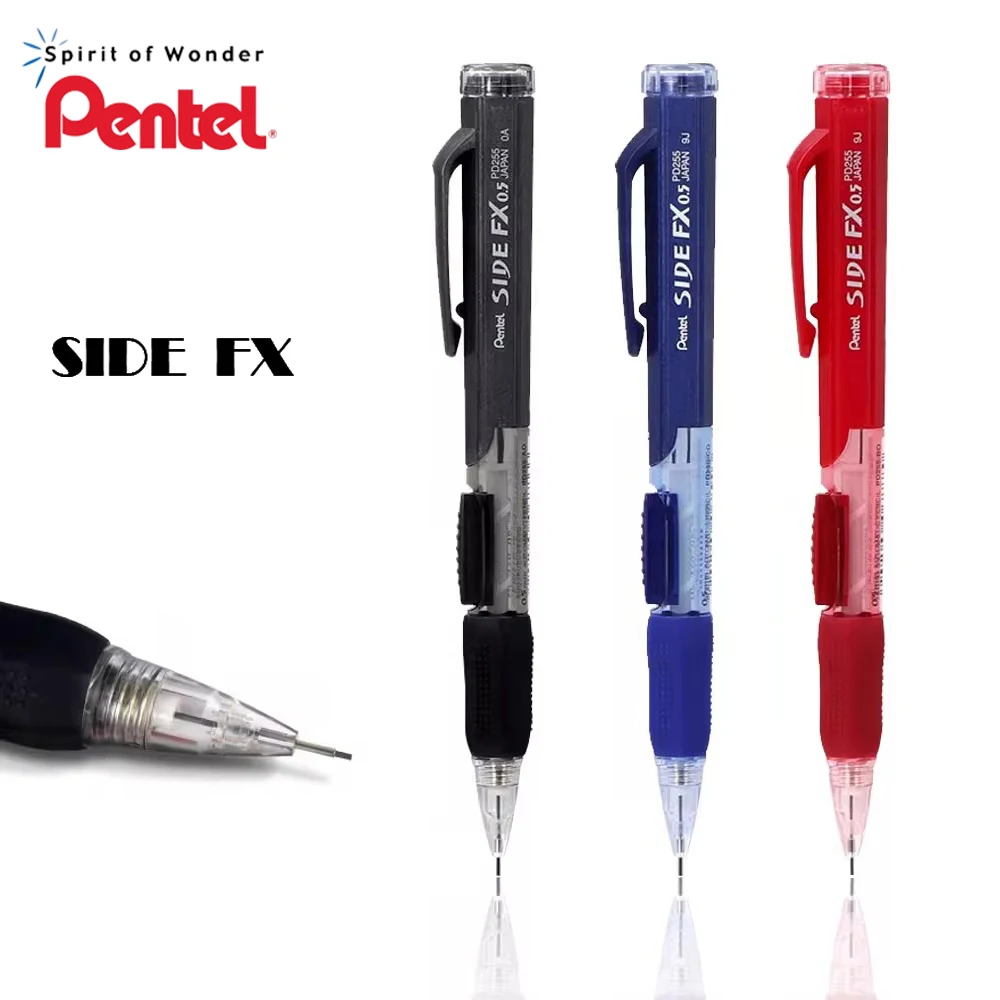 

3pcs Japan Pentel Mechanical Pencils Side Press Lead PD255 0.5mm for Writing Drawing Not Easy To Break Cute School Stationery
