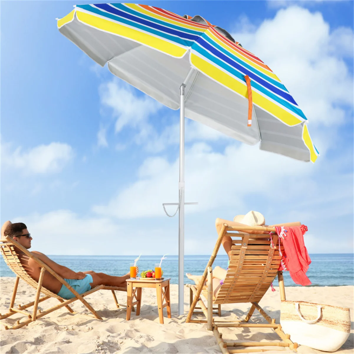 

6.5 Feet Beach Umbrella - Multicolor