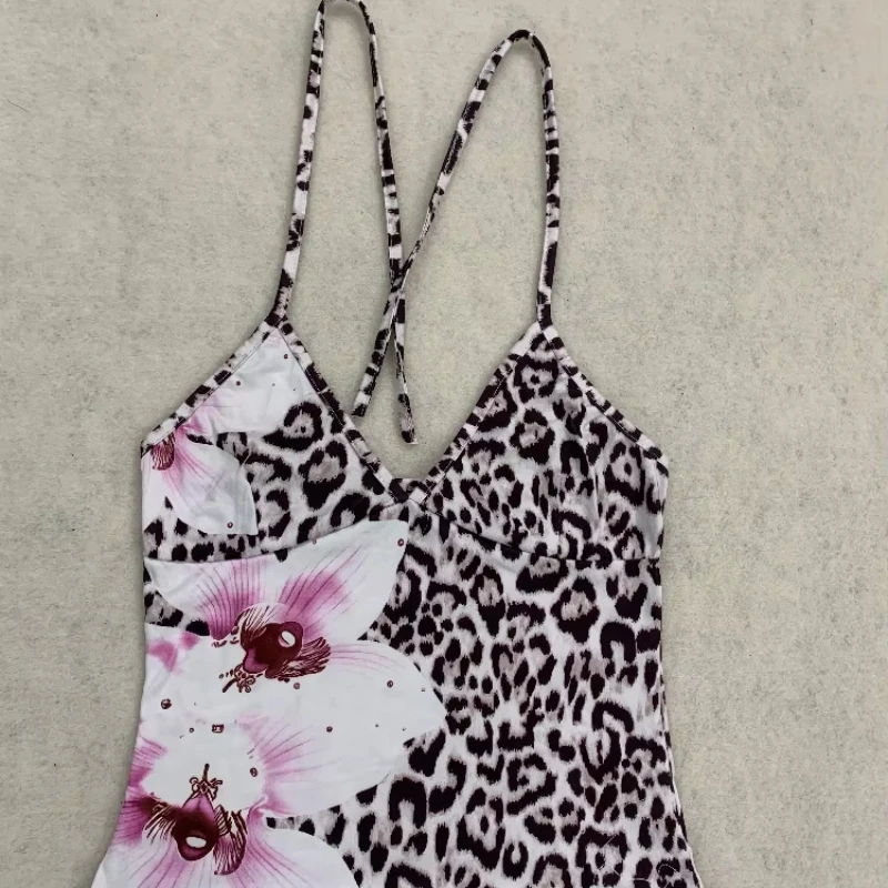 2026 Foreign Trade New Summer Leopard Flower Printed Ruffle with Sexy Leopard Flower Two Piece Swimsuit