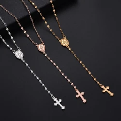 Christ Cross Dangling Pendant Necklace for Women Exquisite Creative Personality Charm Religious Banquet Jewelry Accessories