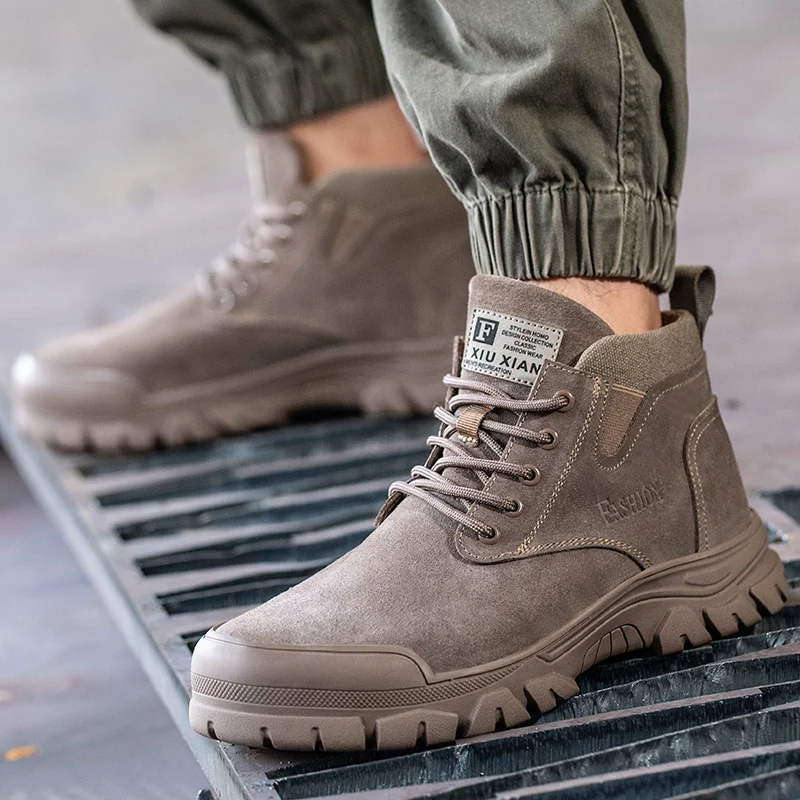 Work SafetyShoes For Men Anti-puncture Indestructible Work Shoes Fashion work shoes Outdoor Work Shoes Steel Toe Cap boots