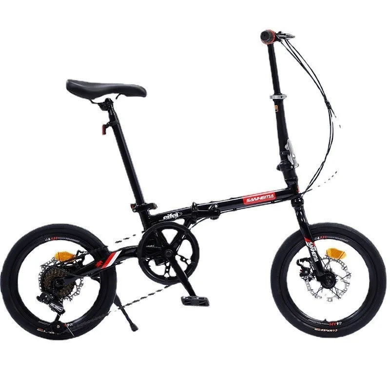 Folding 16-inch Mini Bike Outdoor Portable Riding Adult Bicycle Women\'s Disc Brake Small Wheel Men And Women Speed Bicycle 2024