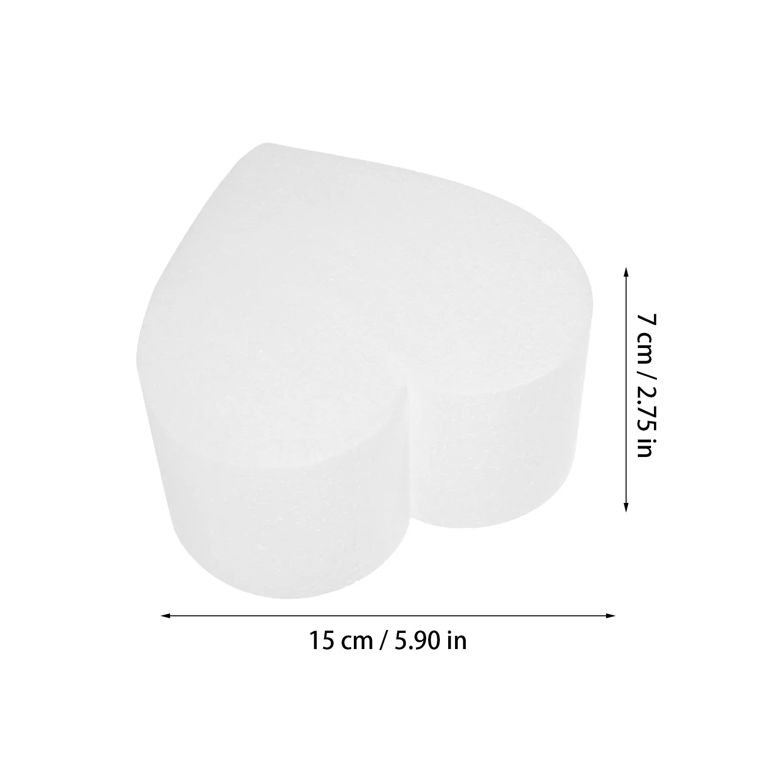 3Pcs Foam Cake Dummies White Heart Shape Lightweight DIY Baking Practice Display Props for Cake Decorating Party Photography
