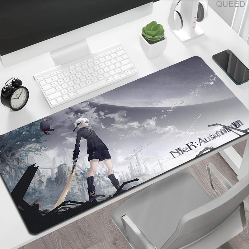 NieR Automata 2b 마우스 패드 900x400 마우스 패드 긴 Notbook 컴퓨터 마우스 패드 패션 게임 데스크 매트 게이머 키보드 마우스 매트 XL