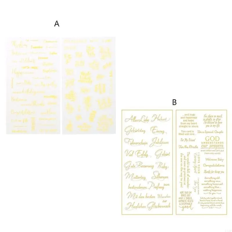   2PCS/Set Thankful Sticker Decal for Resin Mold Filling Material Engagement Decor