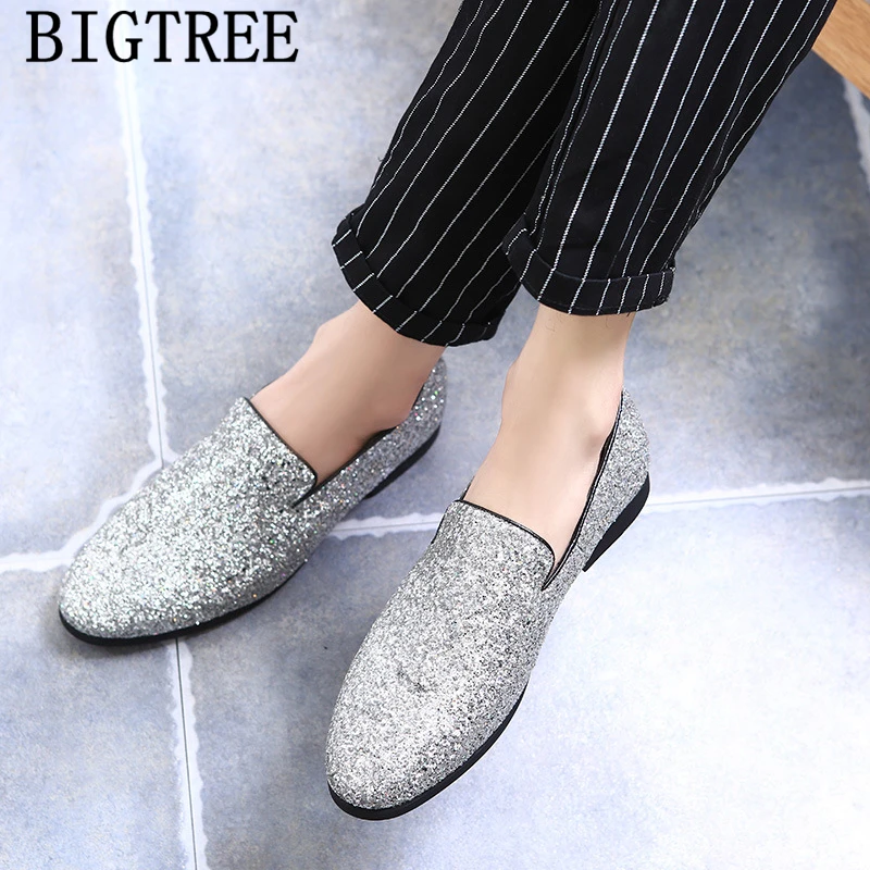 Party Shoes Men Classic Glitter Loafers Men Gold Shoes Wedding Dress Elegant Shoes Men 2024 Zapatos De Hombre De Vestir Formal