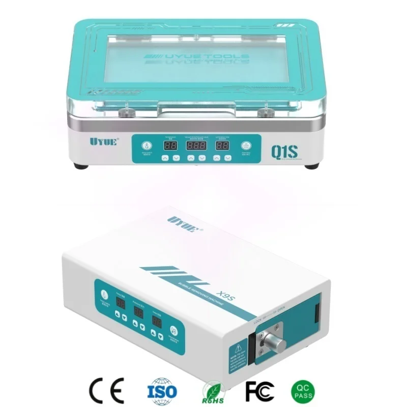 

UYUE Q1S 9-Inch Laminating & X9S 500W Bubble Removing Machines Combo for Phone LCD/OCA Screen Refurbishment with Digital Control